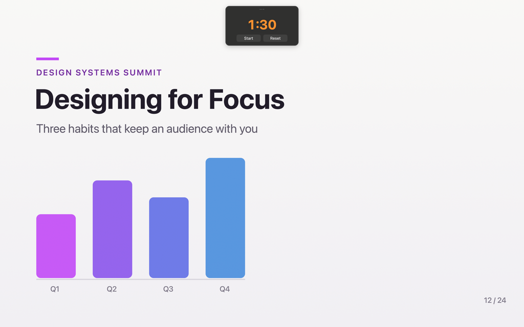 A stage timer you can read from across the room
